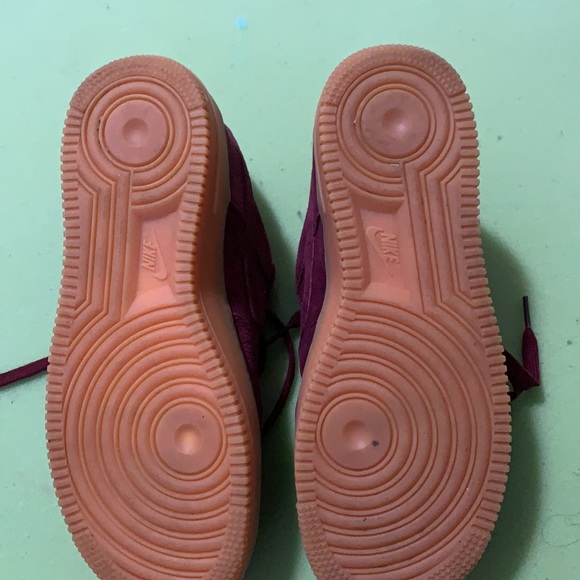 Burgundy Suede Nike AF1 - Picture 3 of 5